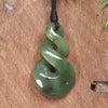 Twist or Pikorua carved from Hapopo Pounamu - NZ Greenstone