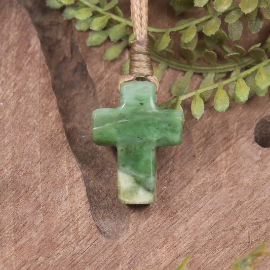 NZ Greenstone Cross pendant 