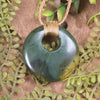 Porowhita with Koru carved from Flower Jade Pounamu - NZ Greenstone