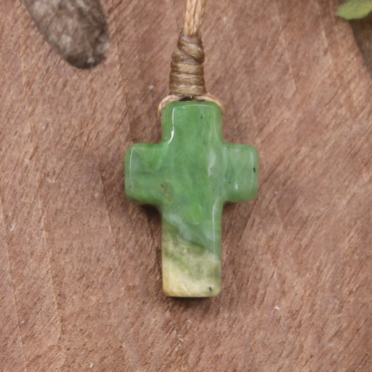 NZ Greenstone Cross pendant 