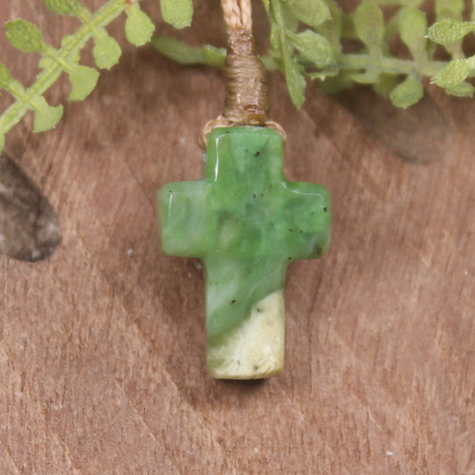NZ Greenstone Cross pendant 