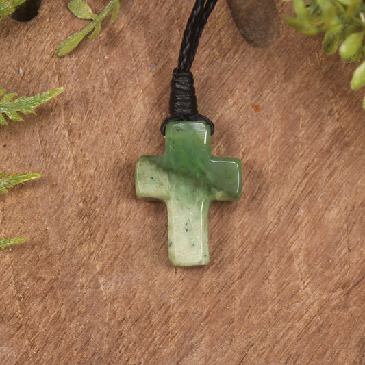 NZ Greenstone Cross pendant 