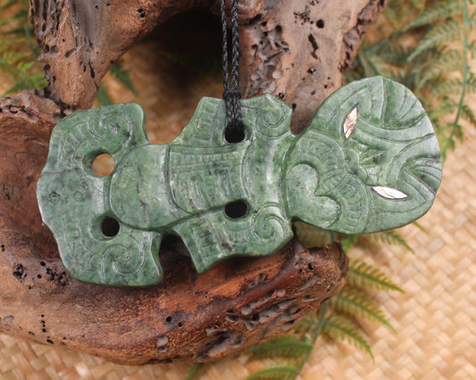 Hei Tiki carved from Hapopo Pounamu - NZ Greenstone