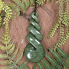 Twist or Pikorua carved from Hapopo Pounamu - NZ Greenstone