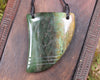 Flower Jade Pounamu Tooth pendant - NZ Greenstone