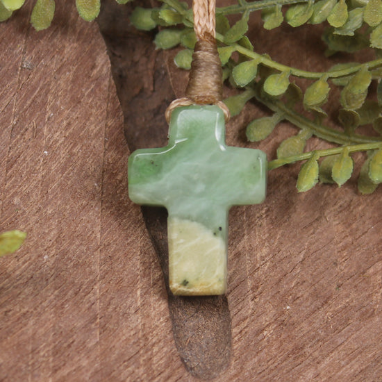 NZ Greenstone Cross pendant 