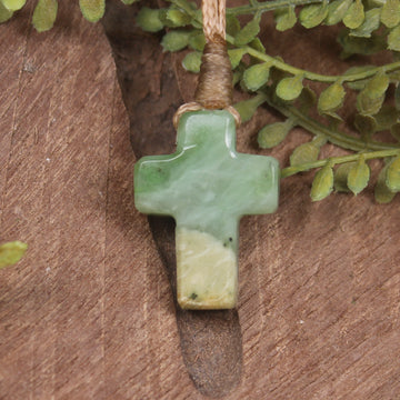 NZ Greenstone Cross pendant 