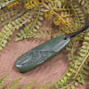 Roimata or Teardrop with Koru carved from Kawakawa Pounamu - NZ Greenstone