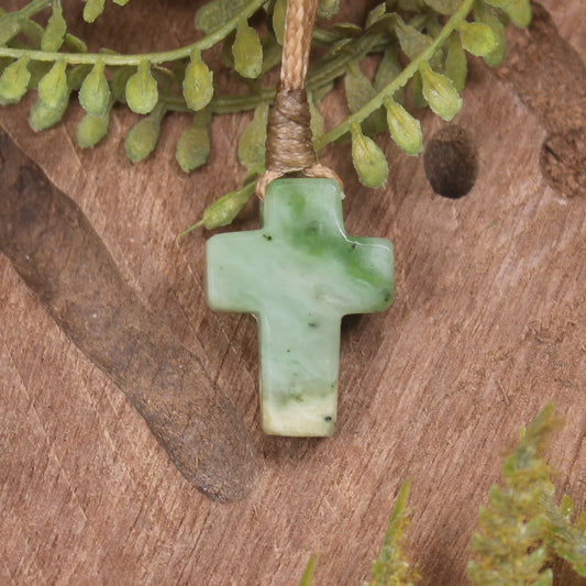 NZ Greenstone Cross pendant 
