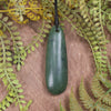 Roimata or Teardrop with Koru carved from Kawakawa Pounamu - NZ Greenstone