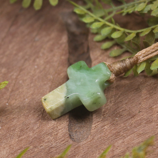 NZ Greenstone Cross pendant 