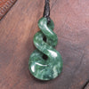 Twist carved from Kawakawa Pounamu - NZ Greenstone