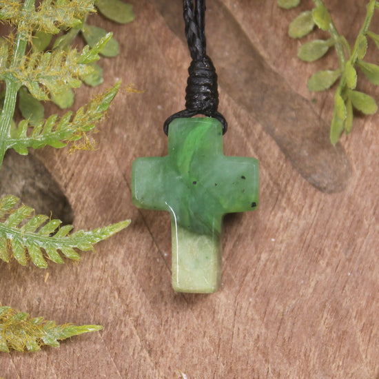 NZ Greenstone Cross pendant 