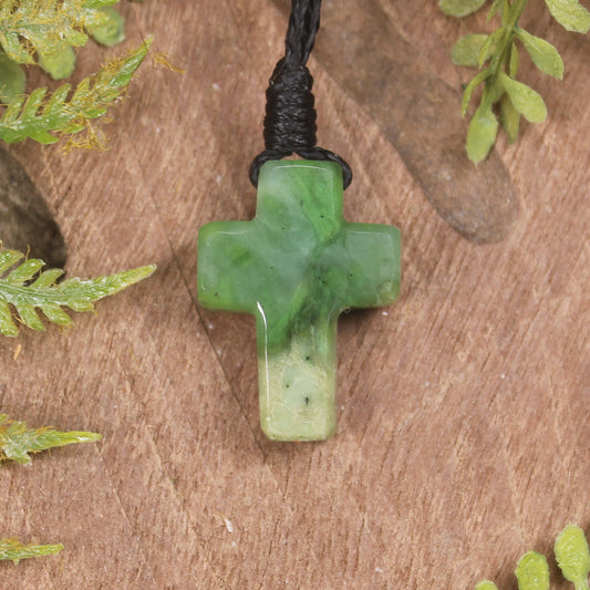 NZ Greenstone Cross pendant 