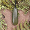 Roimata or Teardop with Koru carved from Flower Jade Pounamu - NZ Greenstone