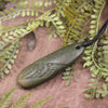 Roimata or Teardop with Koru carved from Flower Jade Pounamu - NZ Greenstone