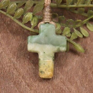 NZ Greenstone Cross pendant 