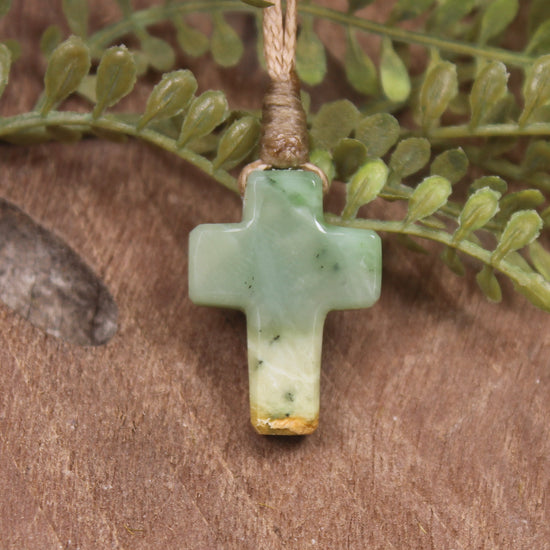 NZ Greenstone Cross pendant 