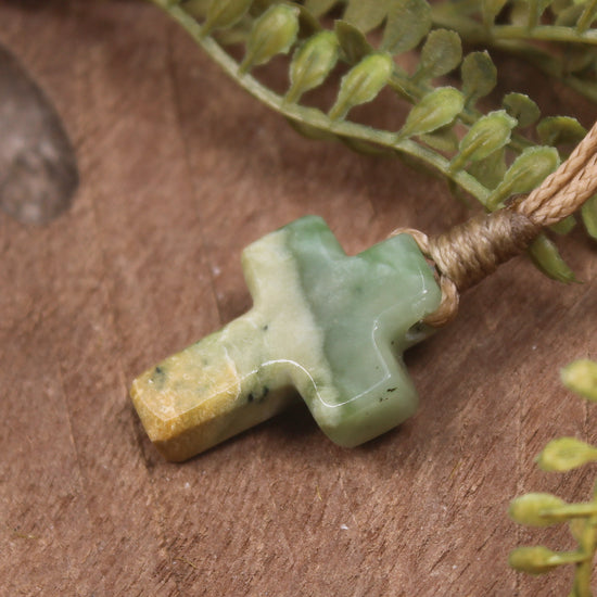NZ Greenstone Cross pendant 
