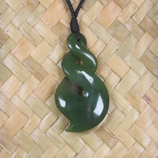 Framed Hapopo Pounamu Twist Pendant - NZ Greenstone