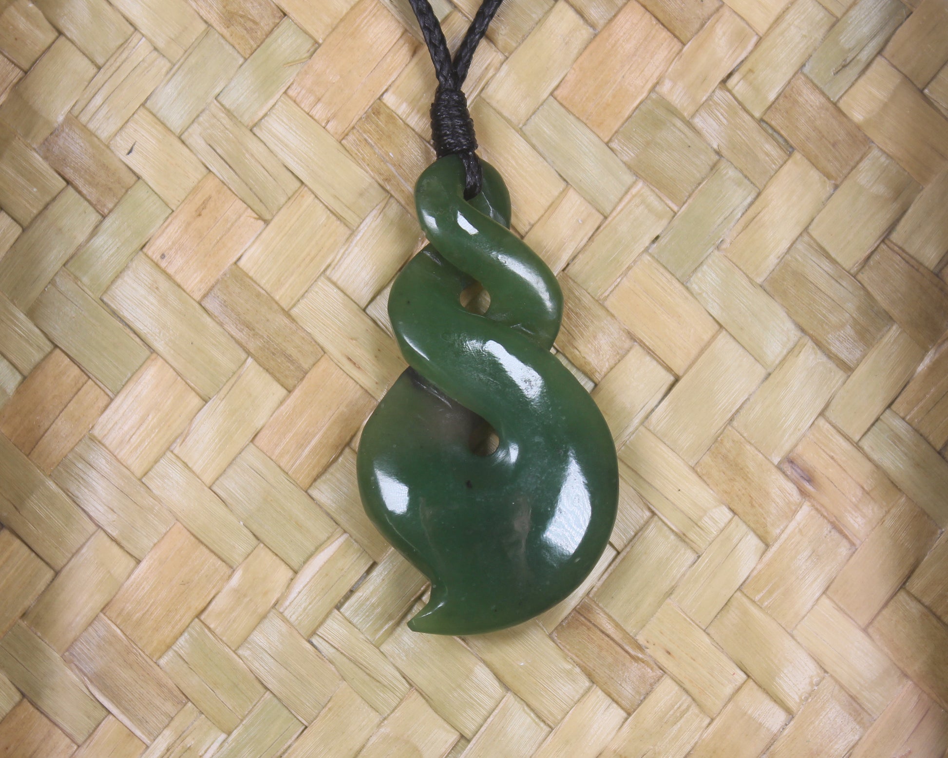 Framed Hapopo Pounamu Twist Pendant - NZ Greenstone