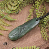 Roimata or Teardop with Koru carved from Kawakawa Pounamu - NZ Greenstone