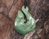 NZ Greenstone Small Hei Matau Pendant (BH649) Kawakawa Pounamu