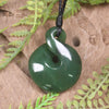 NZ Greenstone Small Twist Pendant (BW649) Hapopo Pounamu