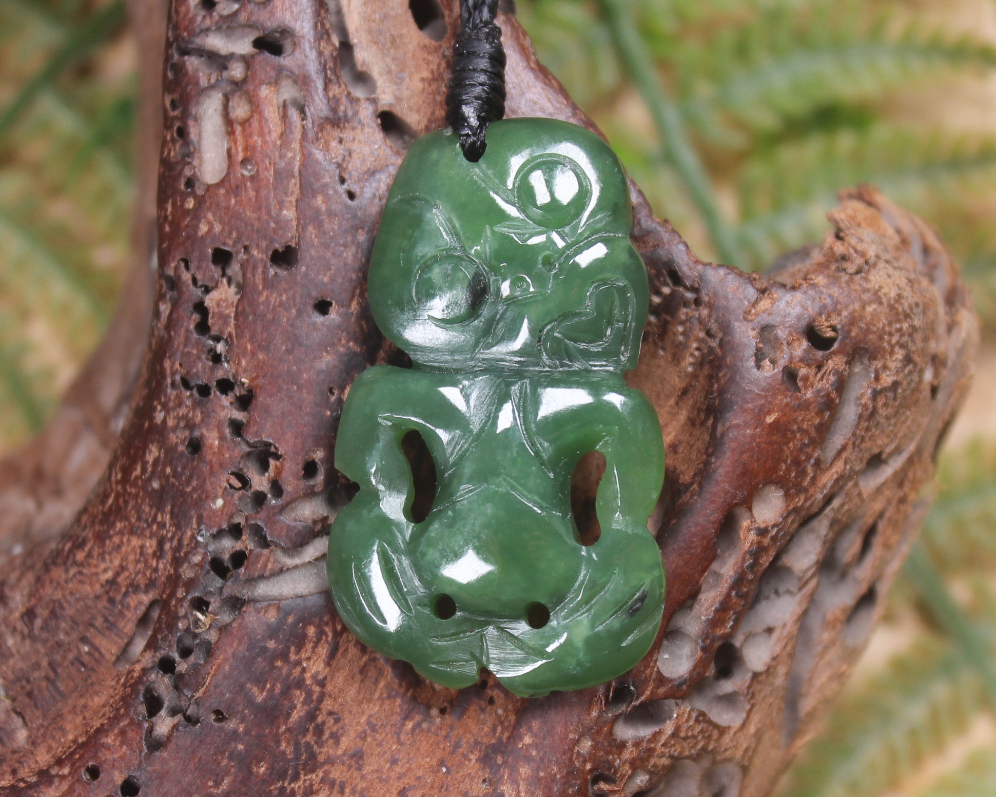 Hapopo Pounamu Hei Tiki - NZ Greenstone