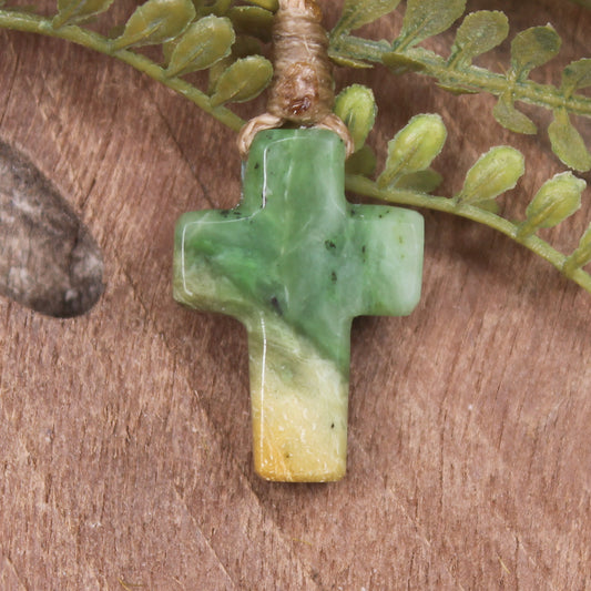 NZ Greenstone Cross pendant 