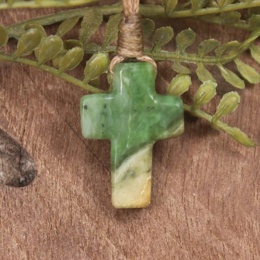 NZ Greenstone Cross pendant 