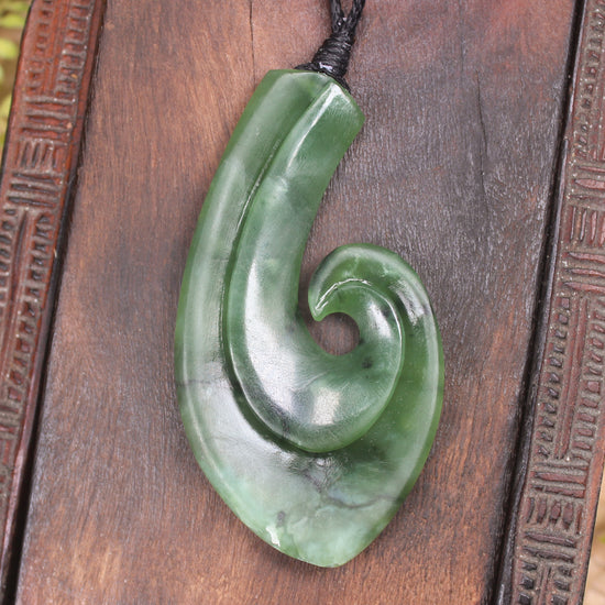 Hei Matau carved from Hapopo Pounamu - NZ Greenstone