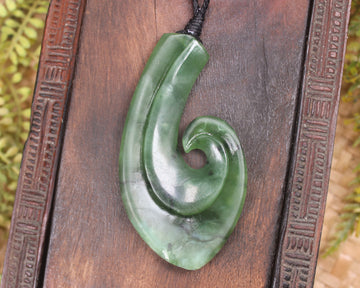 Hei Matau carved from Hapopo Pounamu - NZ Greenstone