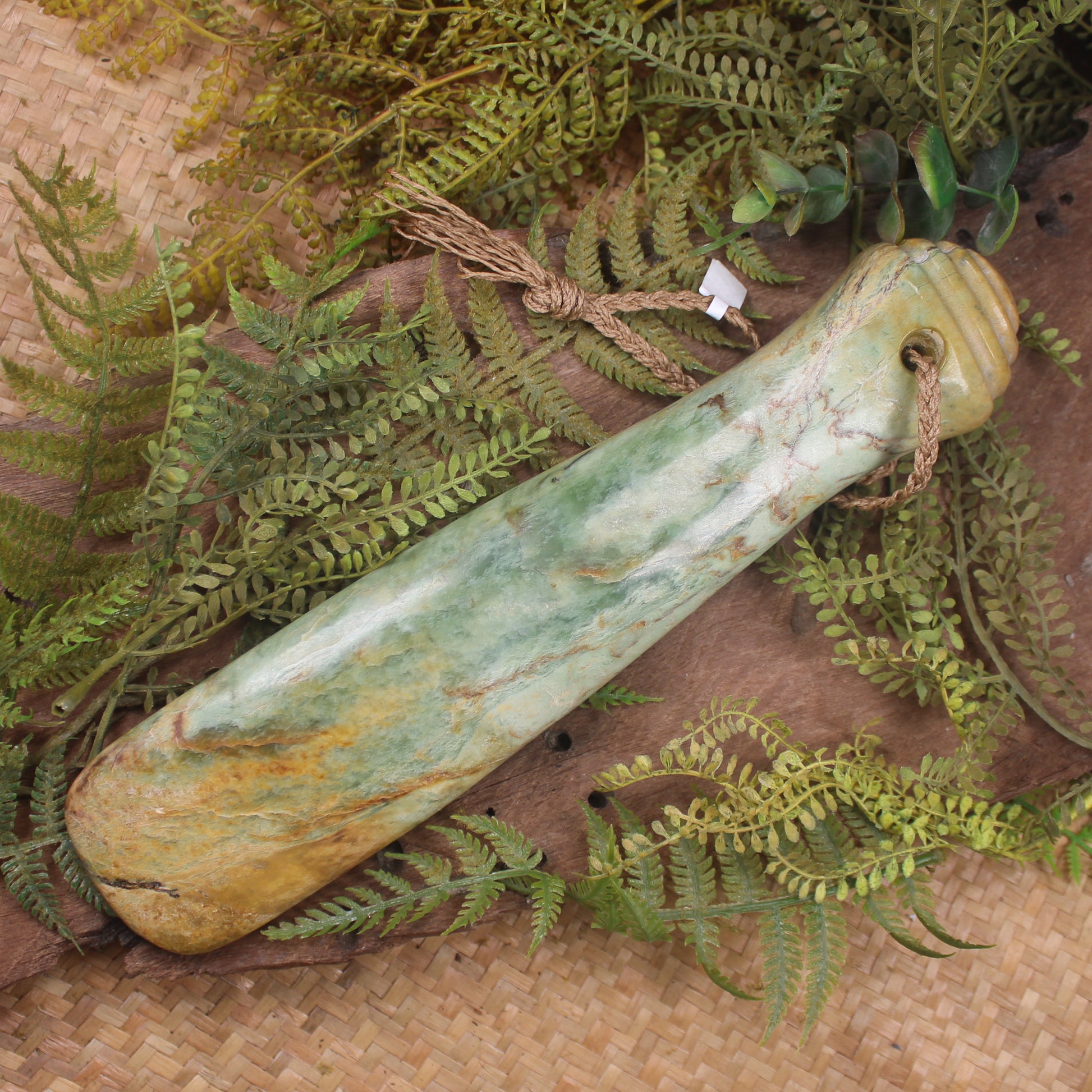Mere carved from Flower Jade Pounamu - NZ Greenstone