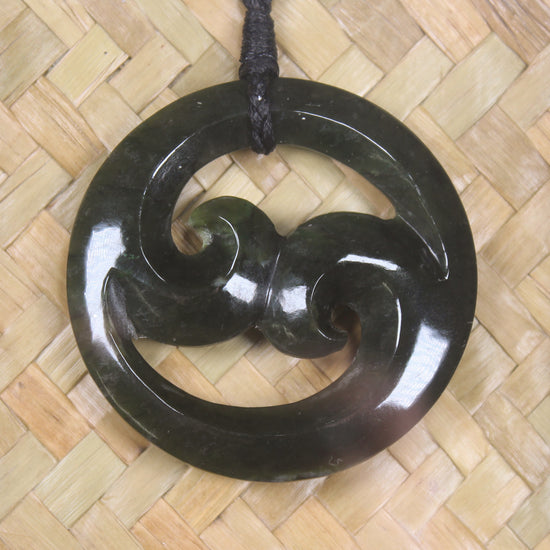 Framed Rimu Pounamu Koru Pendant - NZ Greenstone