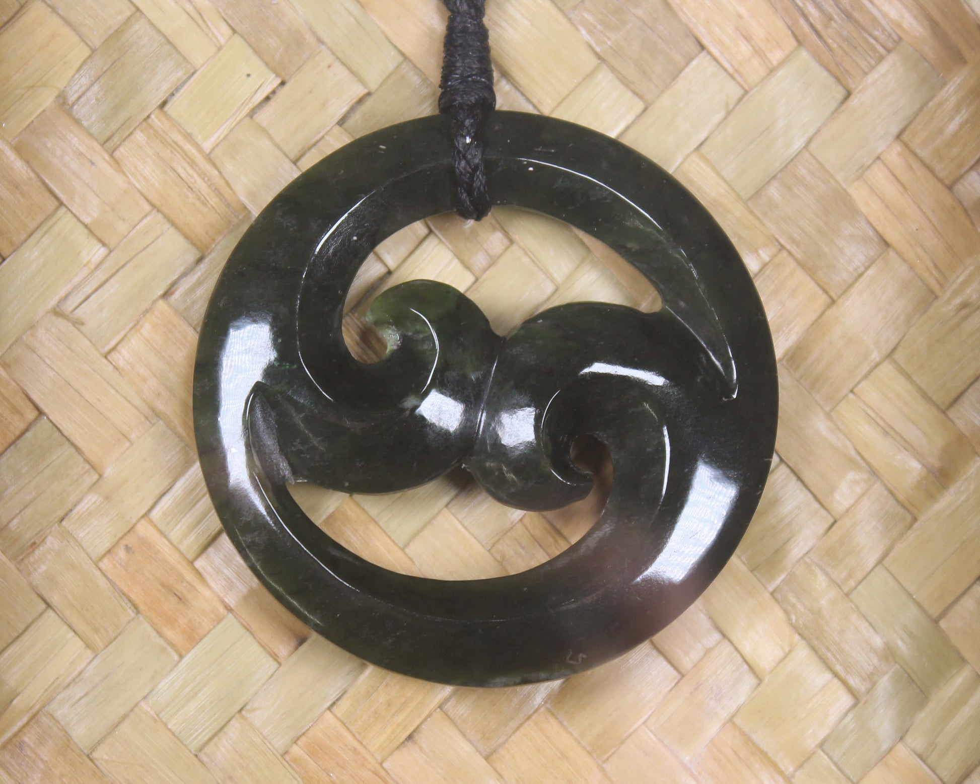 Framed Rimu Pounamu Koru Pendant - NZ Greenstone