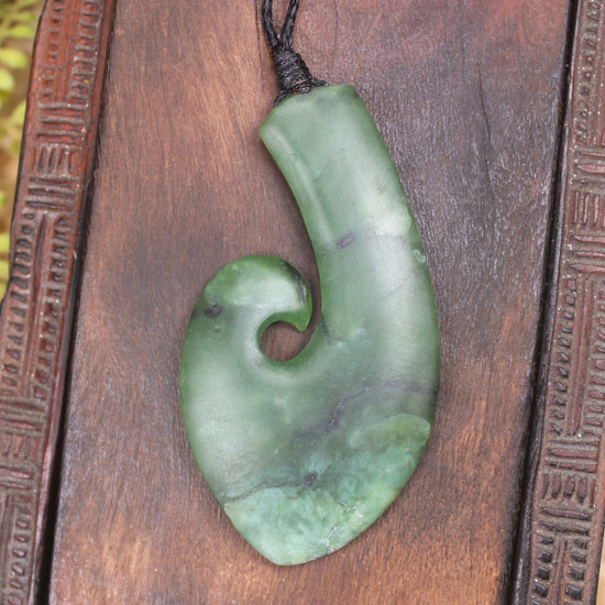 Hei Matau carved from Hapopo Pounamu - NZ Greenstone