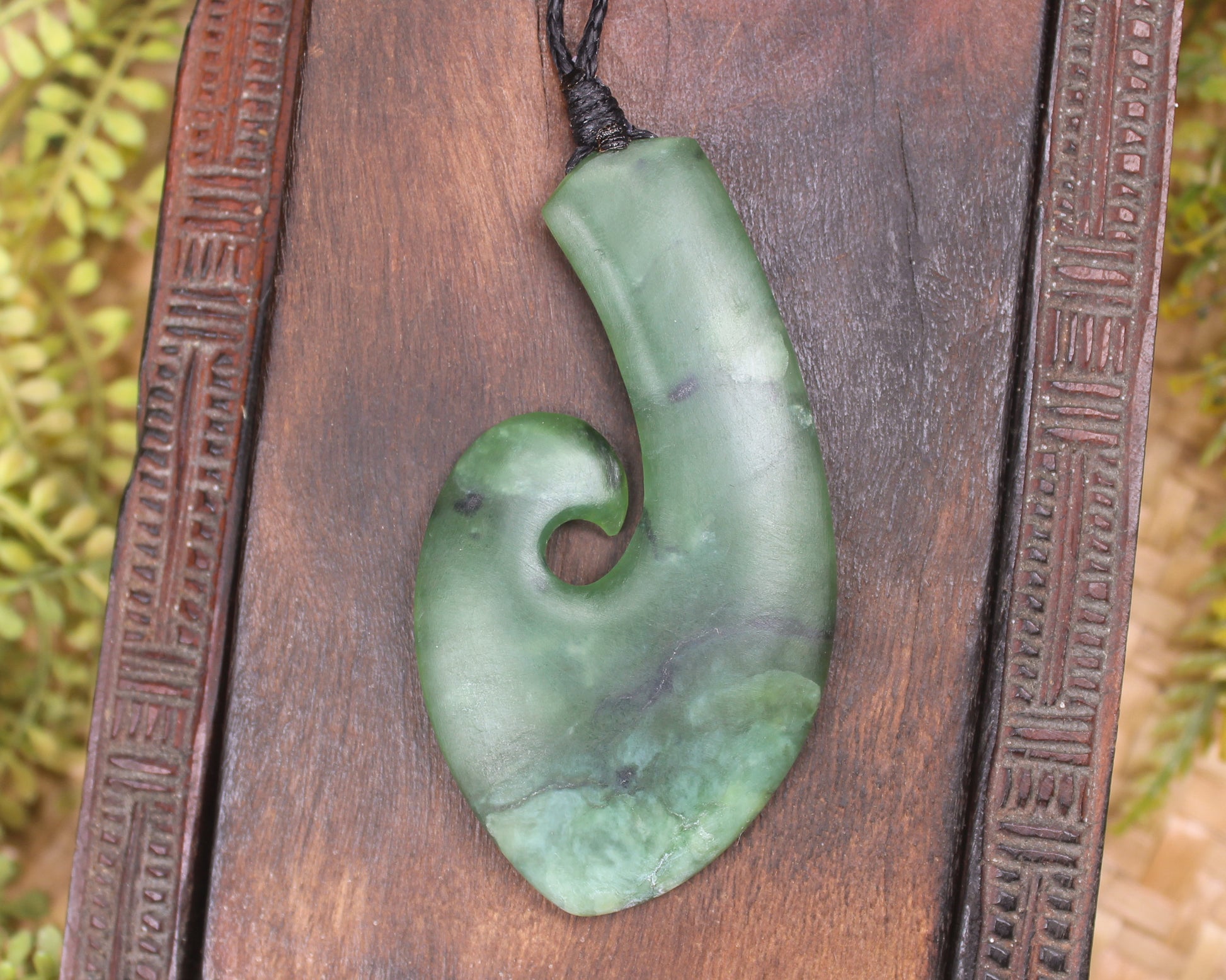 Hei Matau carved from Hapopo Pounamu - NZ Greenstone