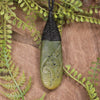 Roimata or Teardop with Koru carved from Flower Jade Pounamu - NZ Greenstone