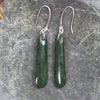 Roimata or Teardrop earrings carved from Kawakawa Pounamu - NZ Greenstone
