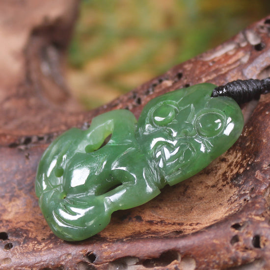 Hei Tiki carved from Hapopo Pounamu - NZ Greenstone