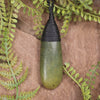 Roimata or Teardop with Koru carved from Flower Jade Pounamu - NZ Greenstone