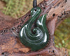 Hei Matau or Fish Hook carved from Kawakawa Pounamu - NZ Greenstone