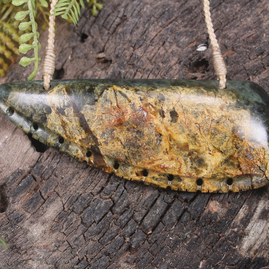 Taniwha Tooth or Niho carved from Totoweka Pounamu - NZ Greenstone