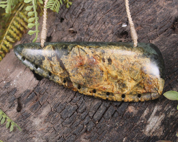 Taniwha Tooth or Niho carved from Totoweka Pounamu - NZ Greenstone