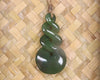 Framed Hapopo Pounamu Twist Pendant - NZ Greenstone
