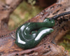 Hei Matau or Fish Hook carved from Kawakawa Pounamu - NZ Greenstone