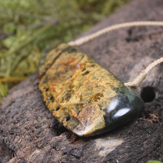 Taniwha Tooth or Niho carved from Totoweka Pounamu - NZ Greenstone