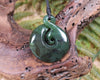 Koru Twist carved from Rimu Pounamu - NZ Greenstone