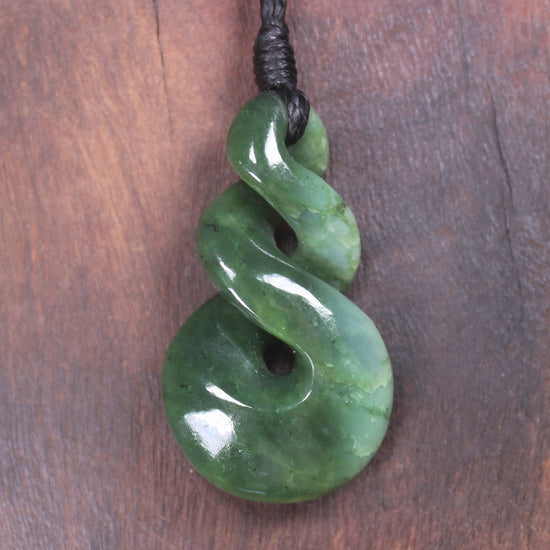 Twist carved from Kawakawa Pounamu - NZ Greenstone